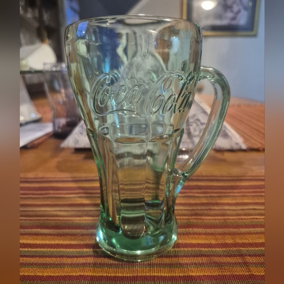 Coca Cola Translucent Green Glass Mug - Picture 1 of 3